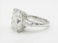 GIA Certified 10 Carat Cushion Cut Diamond Ring in Platinum
