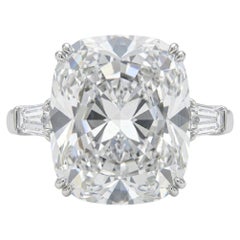 GIA Certified 10 Carat Cushion Cut Diamond Ring in Platinum