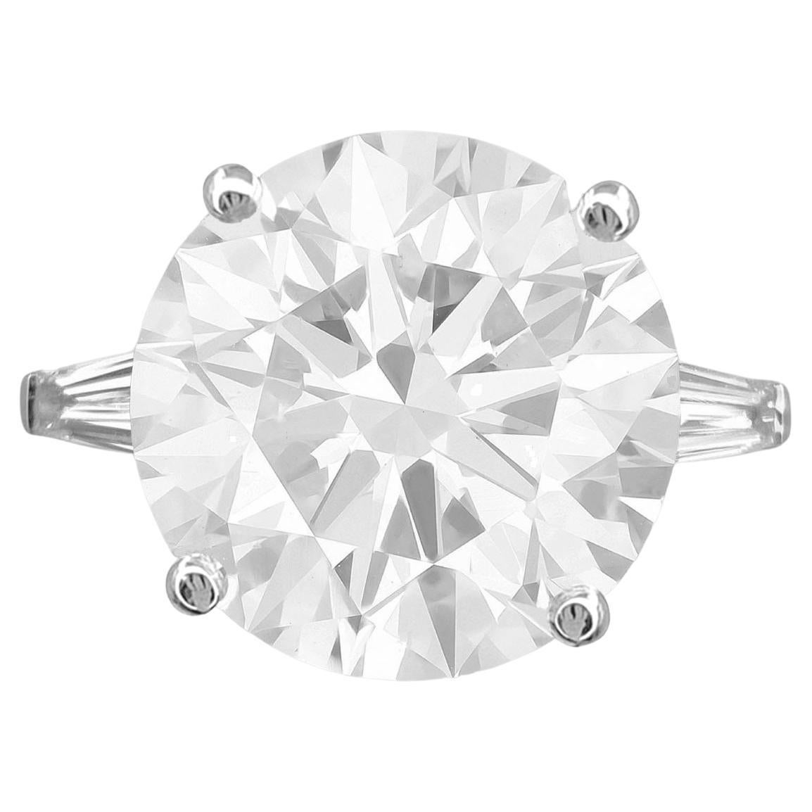 GIA Certified 10 Carat D VS2 Clarity Round Brilliant Cut Diamond Ring