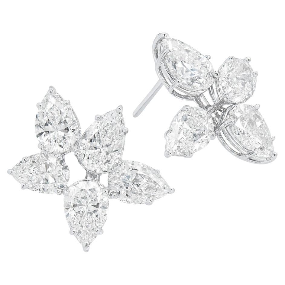 Orecchini con diamanti da 10 carati certificati GIA in oro bianco 18 carati in vendita