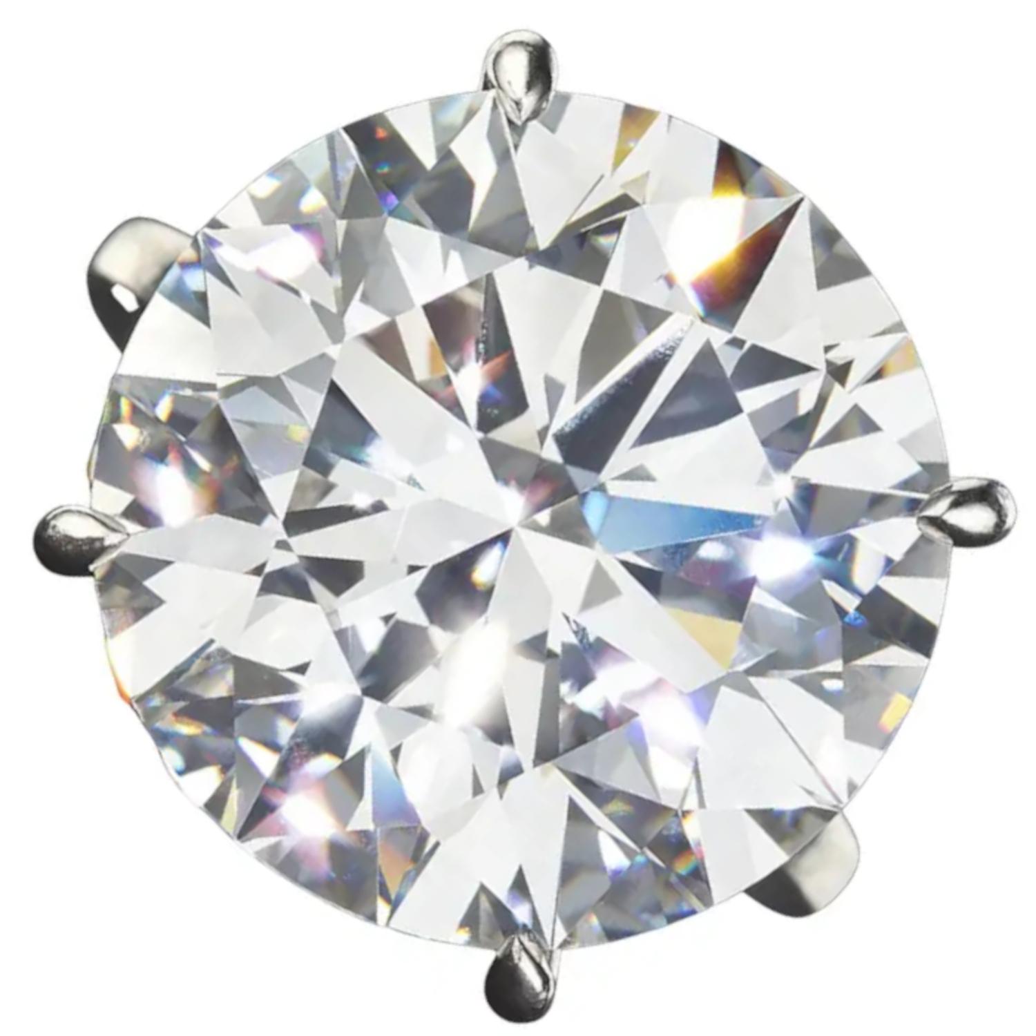 Taille ronde Bague de fiançailles certifiée GIA avec 10 carats de diamant Platine en vente