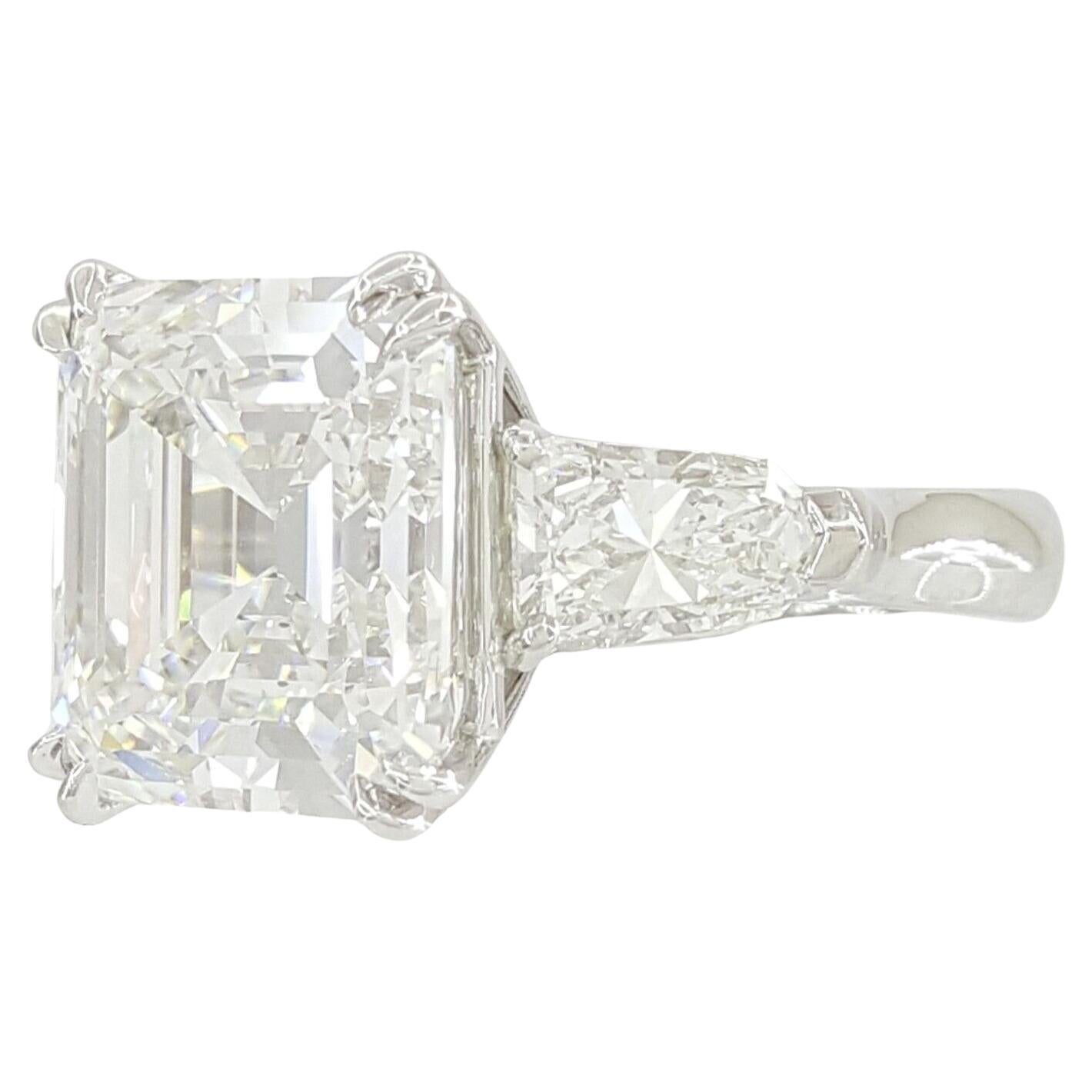 GIA zertifiziert 10 Karat E Farbe Asscher Cut Diamant Verlobungsring Platin (Asscher-Schliff) im Angebot