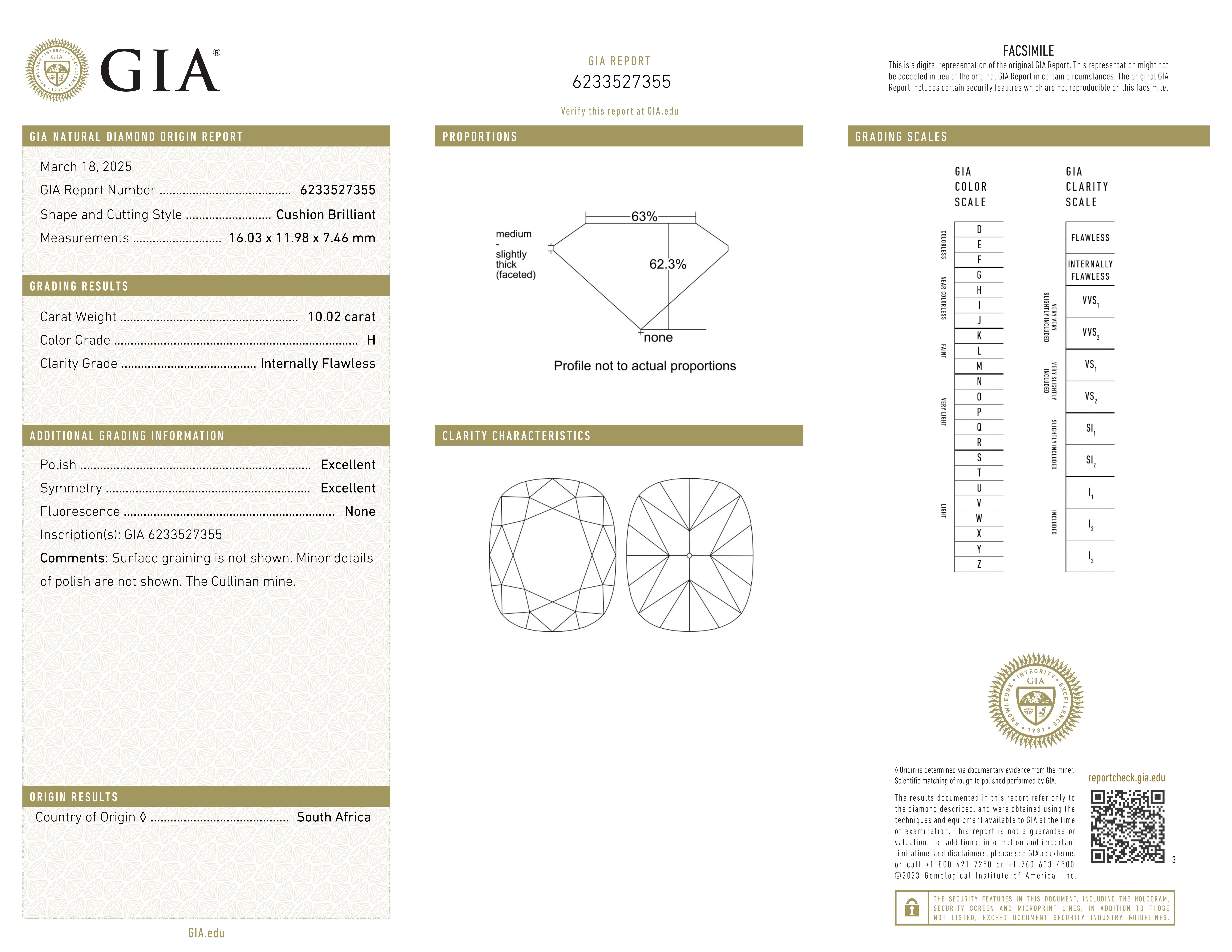 Anillo de diamantes de corte cojín alargado de 10 quilates certificado por el GIA Corte cojín en venta