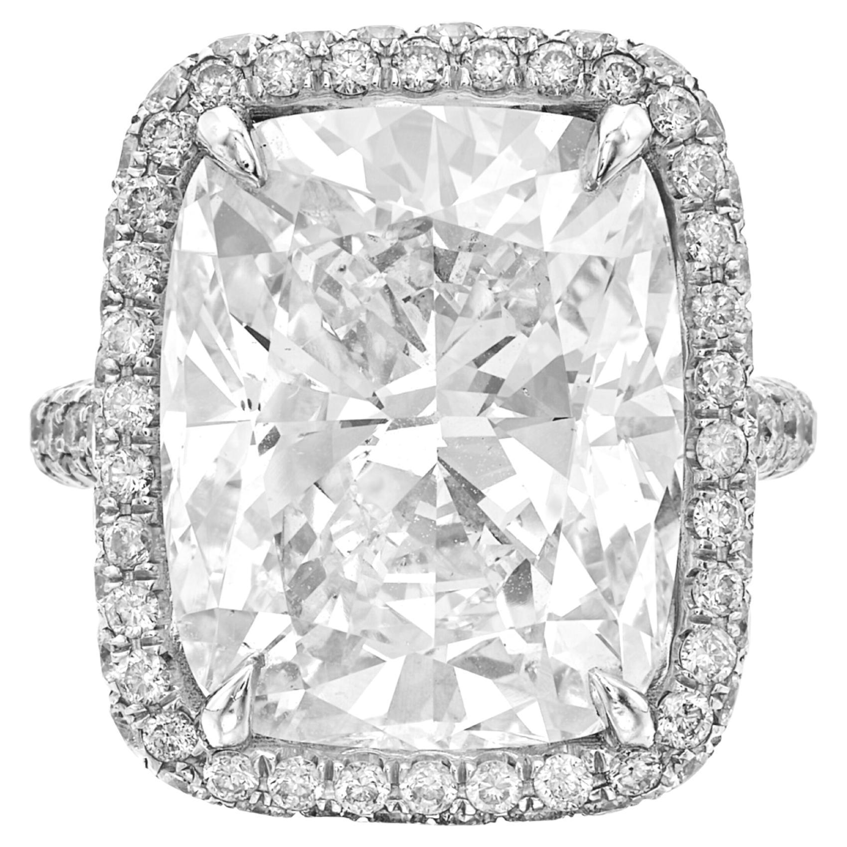 GIA Certified 10 Carat Elongated Cushion Cut Diamond Ring