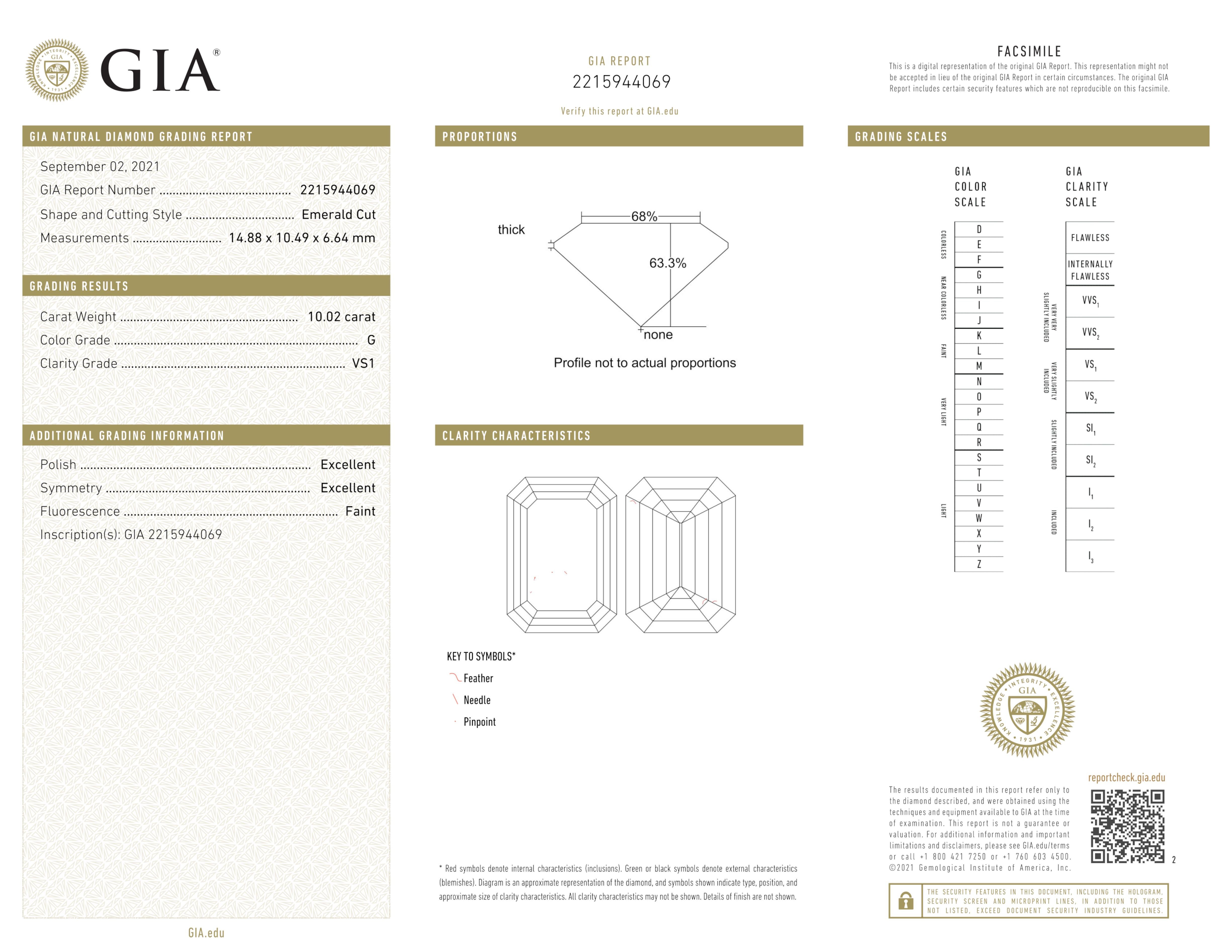 GIA zertifiziert 10 Karat Smaragd Schliff D Farbe Diamant Ring in Platin (Smaragdschliff) im Angebot