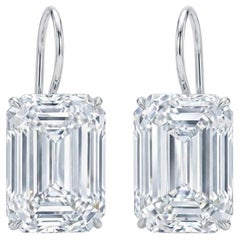 GIA Certified 10 Carat Emerald Cut Diamond Earrings