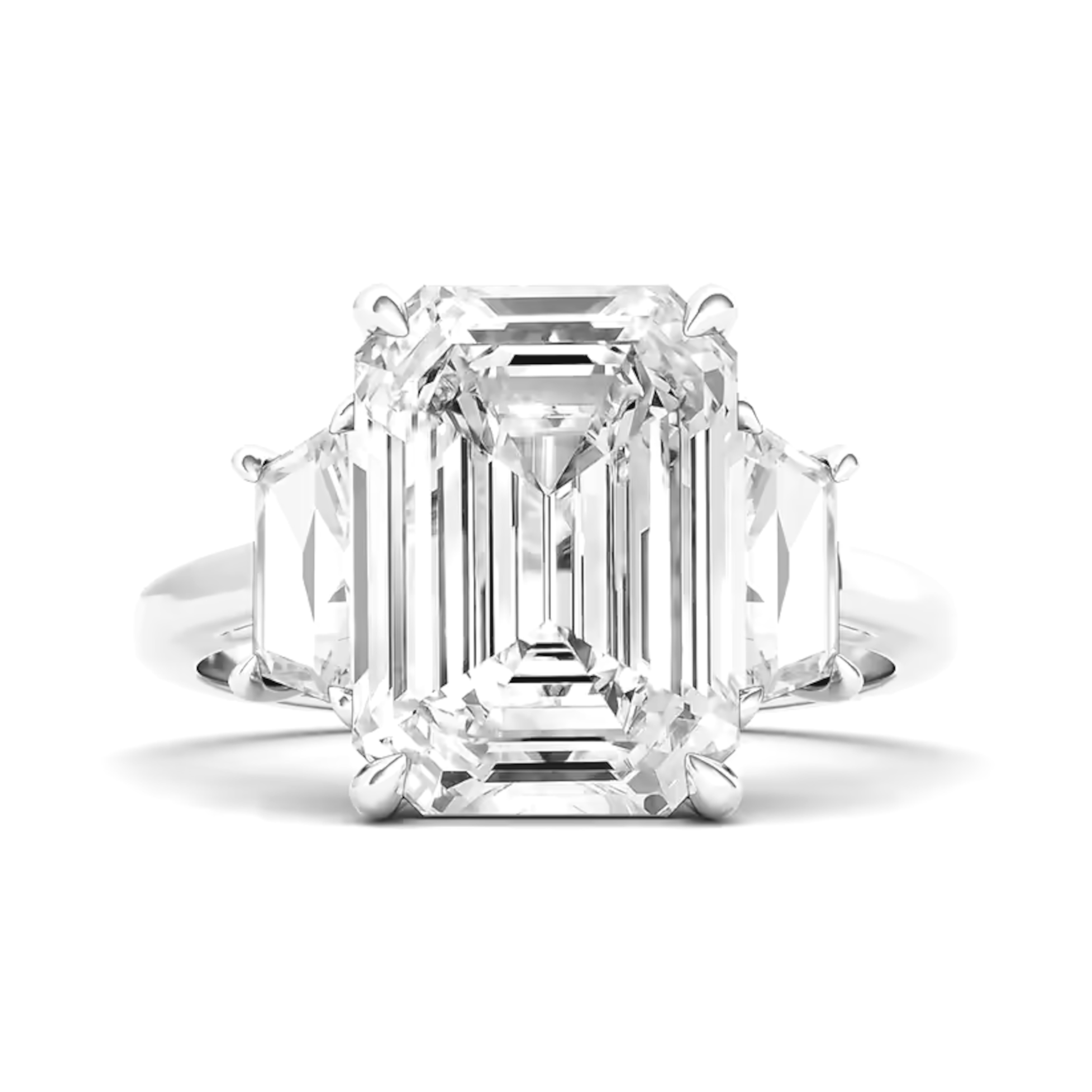 Taille émeraude Bague en platine certifiée GIA avec diamant taille émeraude de 10 carats en vente