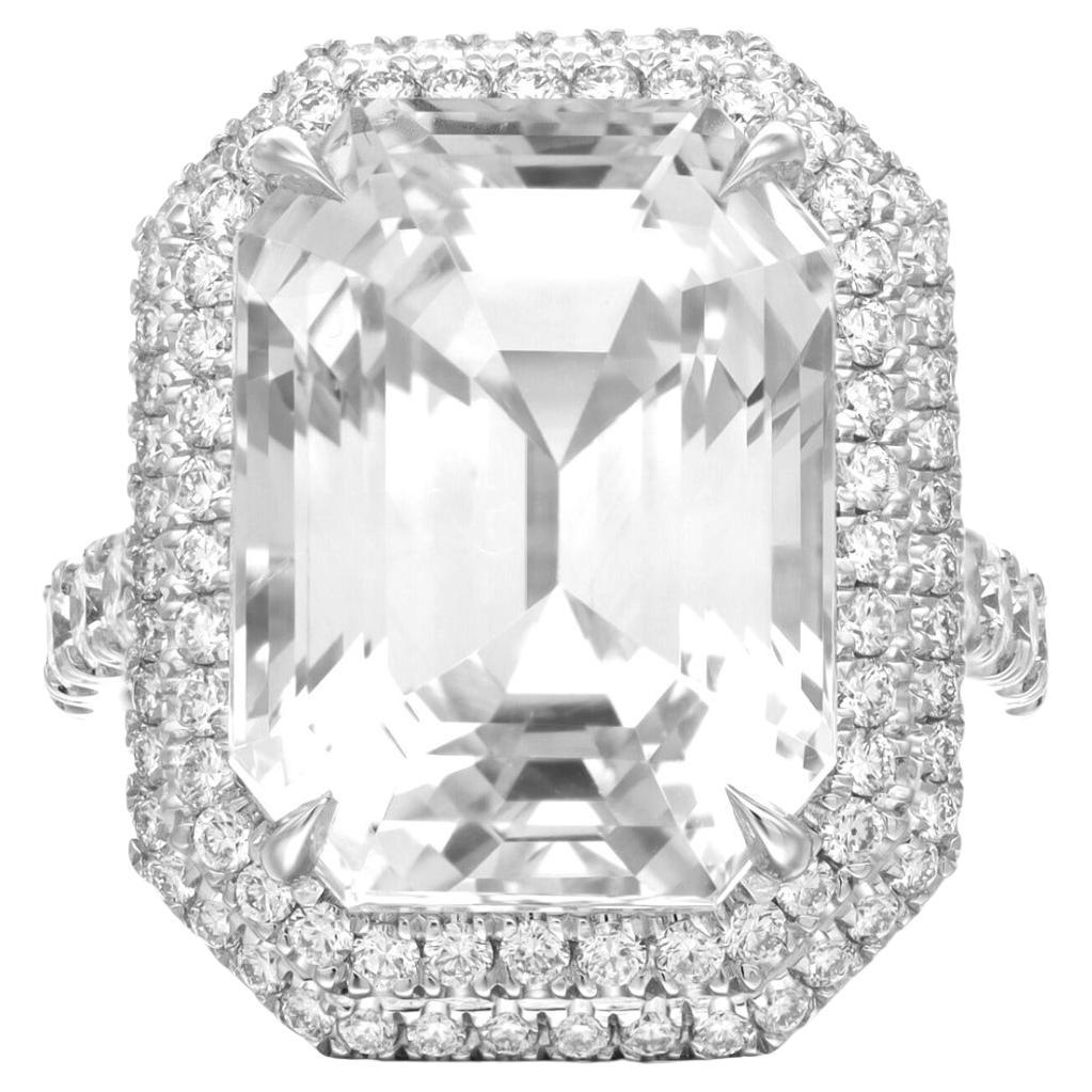 GIA Certified 10 Carat Emerald Cut Diamond Ring G Color