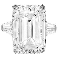 Bague en diamants taille émeraude de 10 carats certifiés GIA