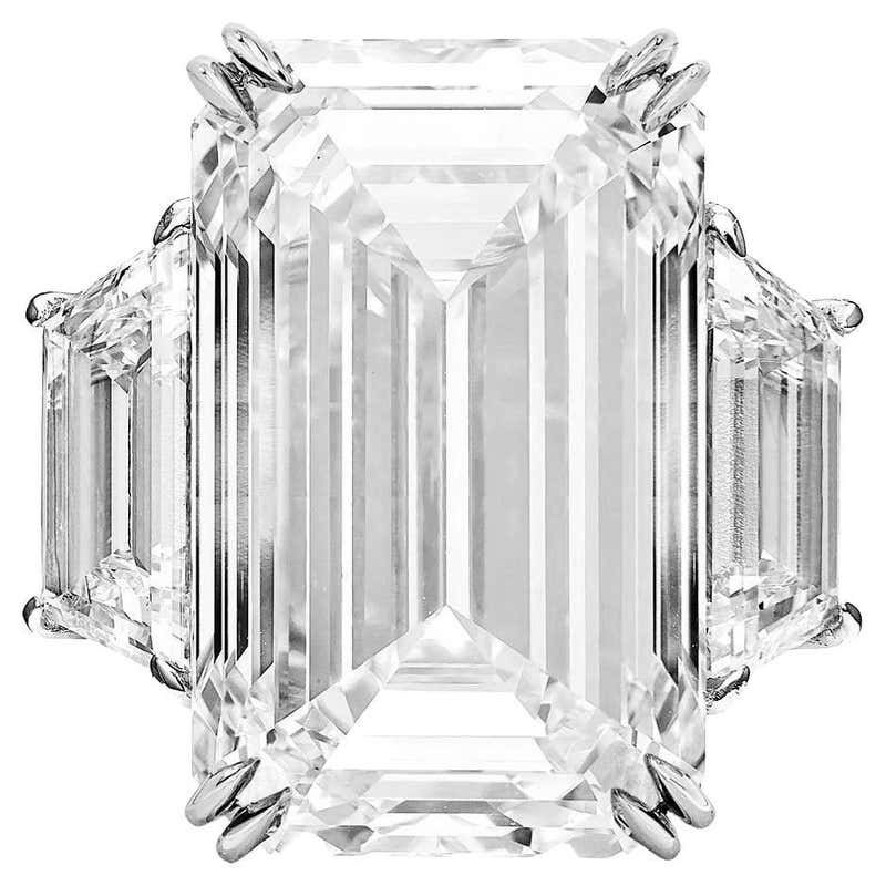 GIA Certified 17 Carat Emerald Cut Diamond Ring For Sale at 1stDibs ...