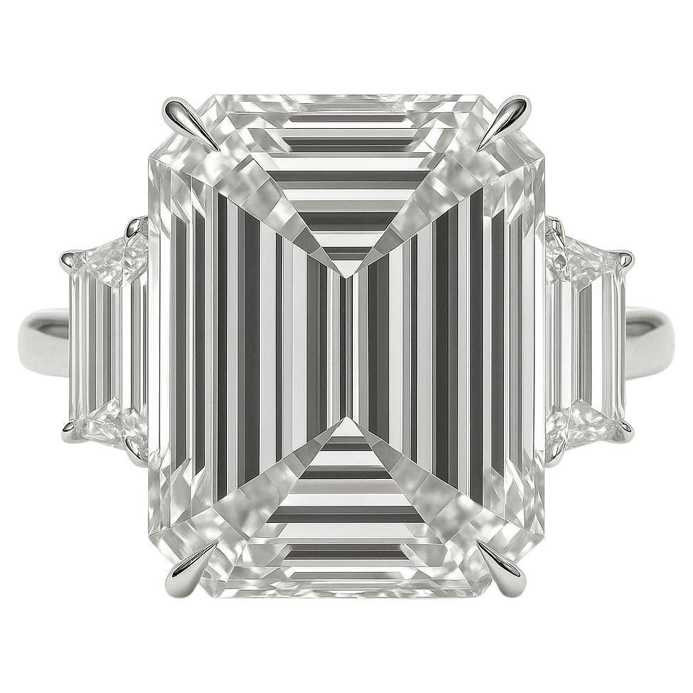 GIA Certified 10 Carat Emerald Cut Diamond Ring – G Color, VVS1 Clarity