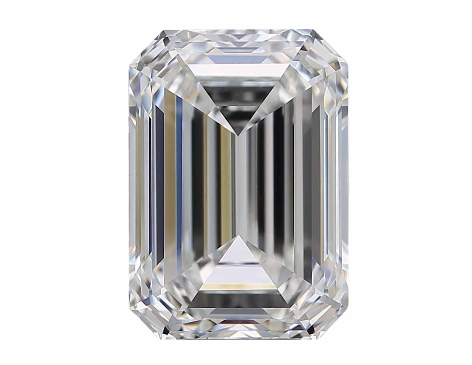 Contemporaneo Diamante taglio smeraldo da 10 carati certificato GIA  Anello in platino in vendita