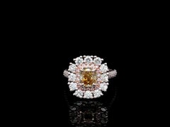 GIA zertifiziert 1,0 Karat Fancy Deep Brownish Yellow VVS2 Clarity Diamantring