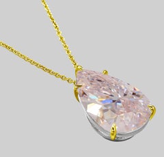 GIA Certified 10 Carat Flawless Pear Cut Fancy Intense Pink Diamond Pendant