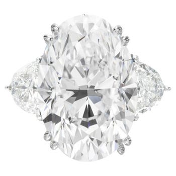 10-Carat Oval Brilliant-Cut Diamond Solitaire Ring