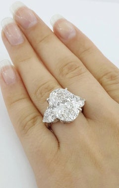 GIA Certified 10 Carat Oval Brilliant Diamond Ring  GIA Certified