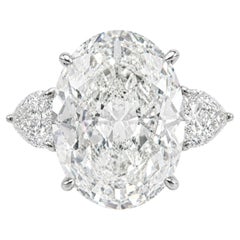 GIA Certified 10 Carat Oval Brilliant Diamond Ring  GIA Certified
