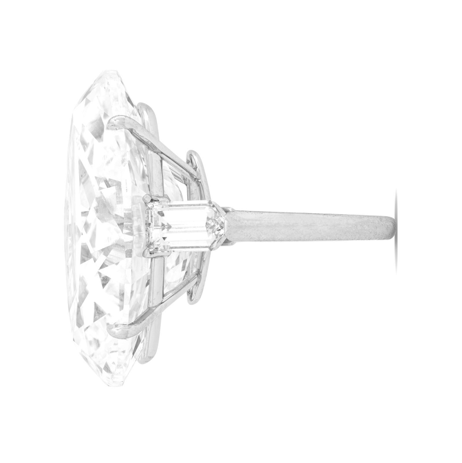GIA Certified 10 Carat Oval Cut Diamond Engagement Platinum Ring Type IIA In New Condition For Sale In Chicago, IL