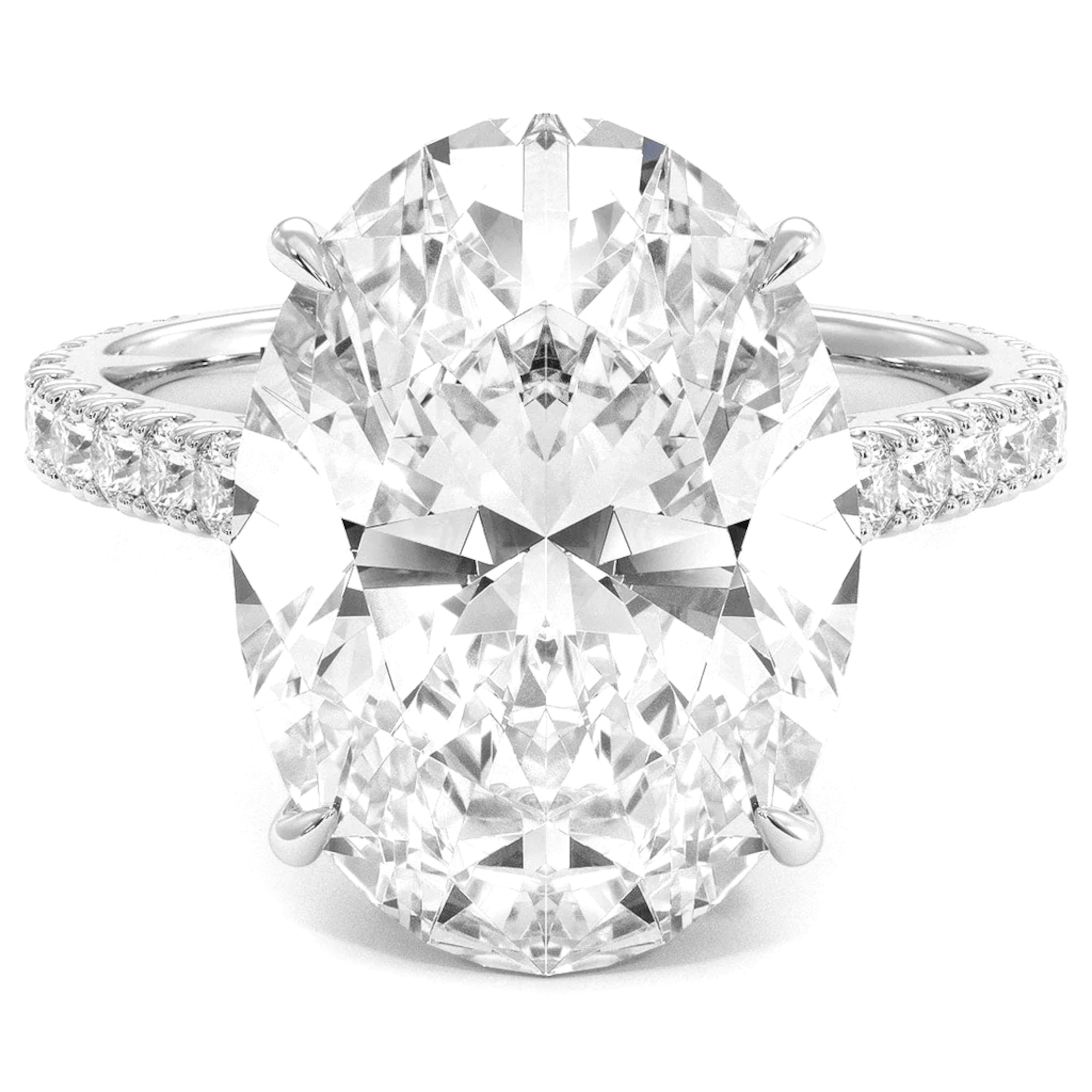 Women's or Men's GIA Certified 10 Carat Oval Cut Diamond Platinum Ring TYPE IIB