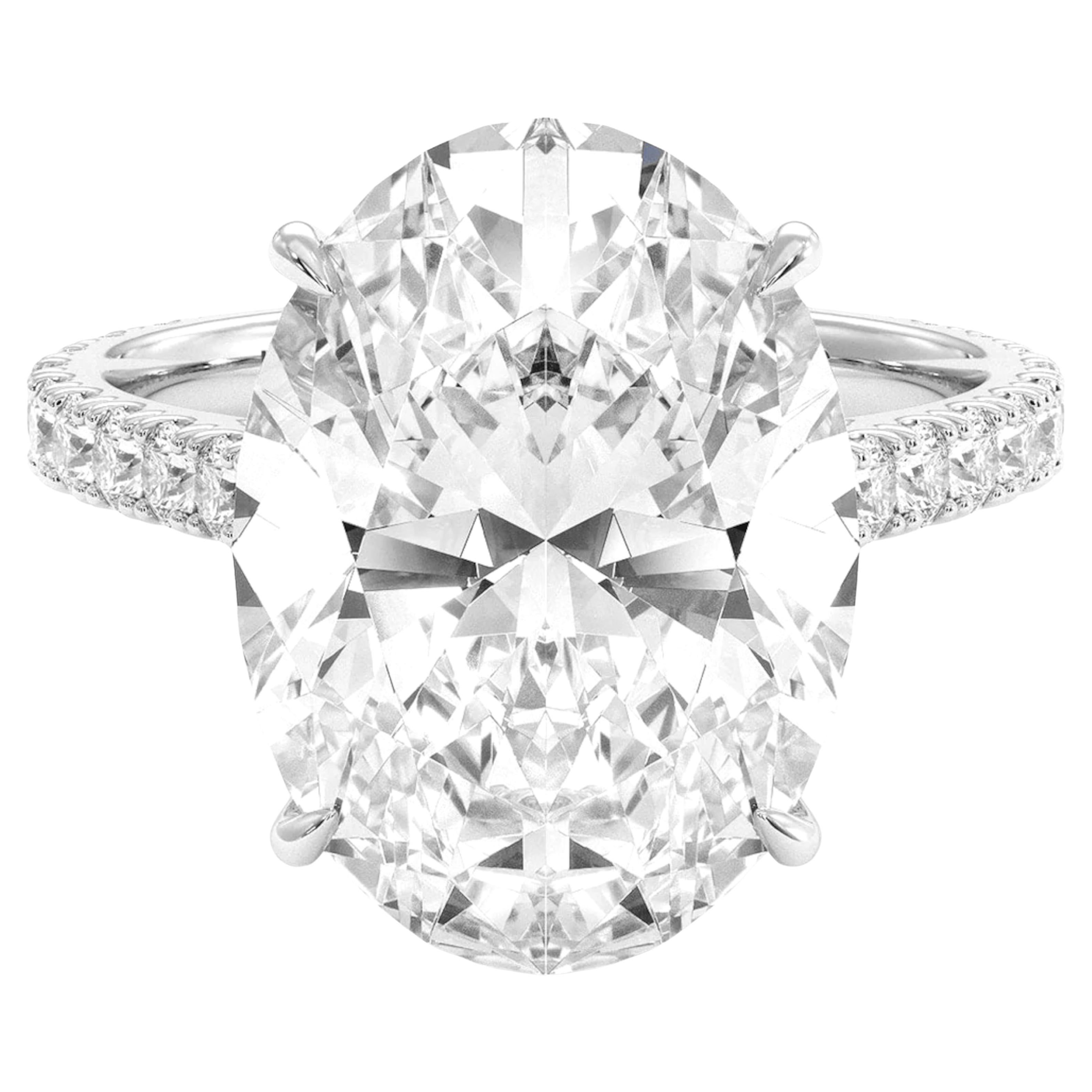 GIA Certified 10 Carat Oval Cut Diamond Platinum Ring TYPE IIB