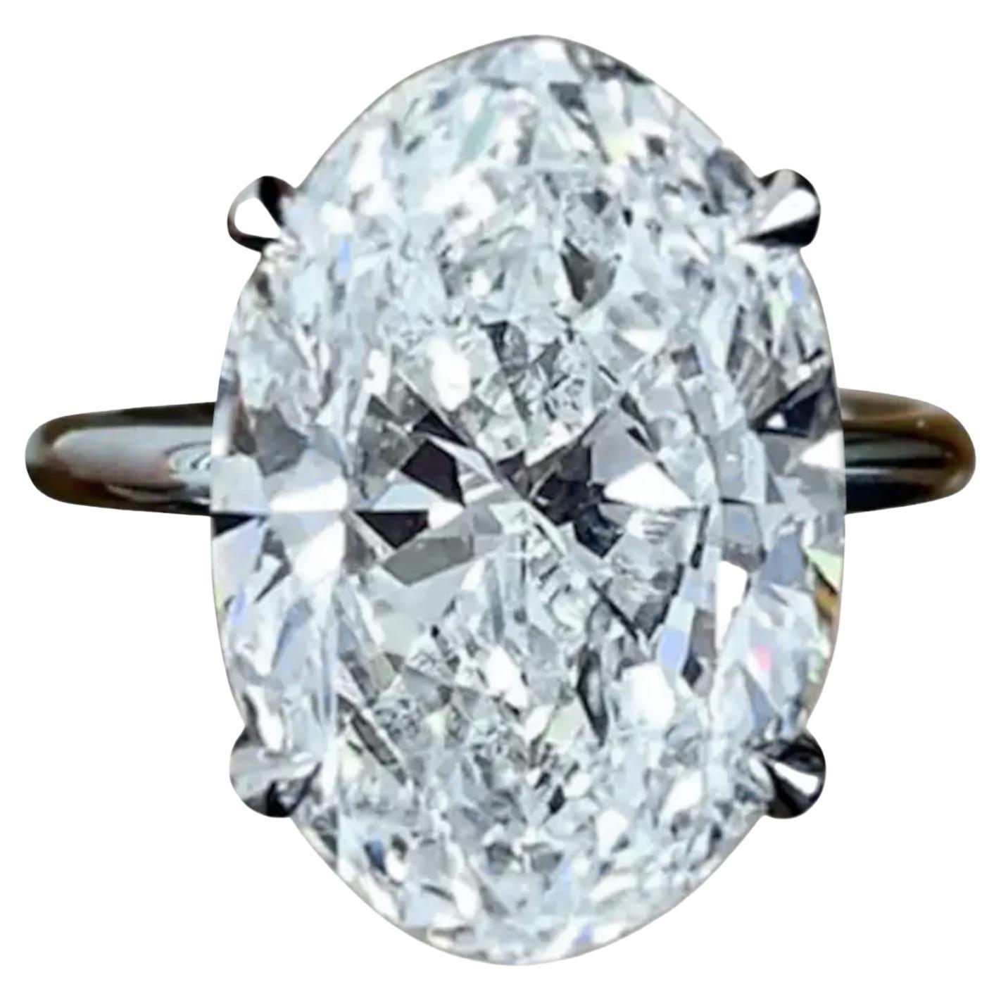 GIA Certified 10 Carat Oval Cut Diamond Ring For Sale at 1stDibs 10