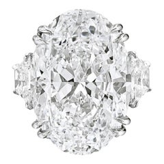 GIA Certified 10 Carat Oval Diamond Solid Platinum Gold Ring