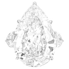 Bague D VVS avec diamant taille poire de 10 carats certifié GIA