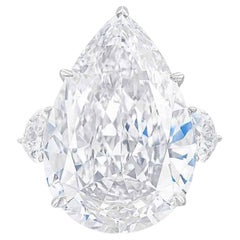 Anillo de diamantes talla pera de 10 quilates certificado por GIA D VVS