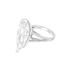 GIA Certified 10 Carat Pear Cut Diamond Ring VVS Clarity D Color