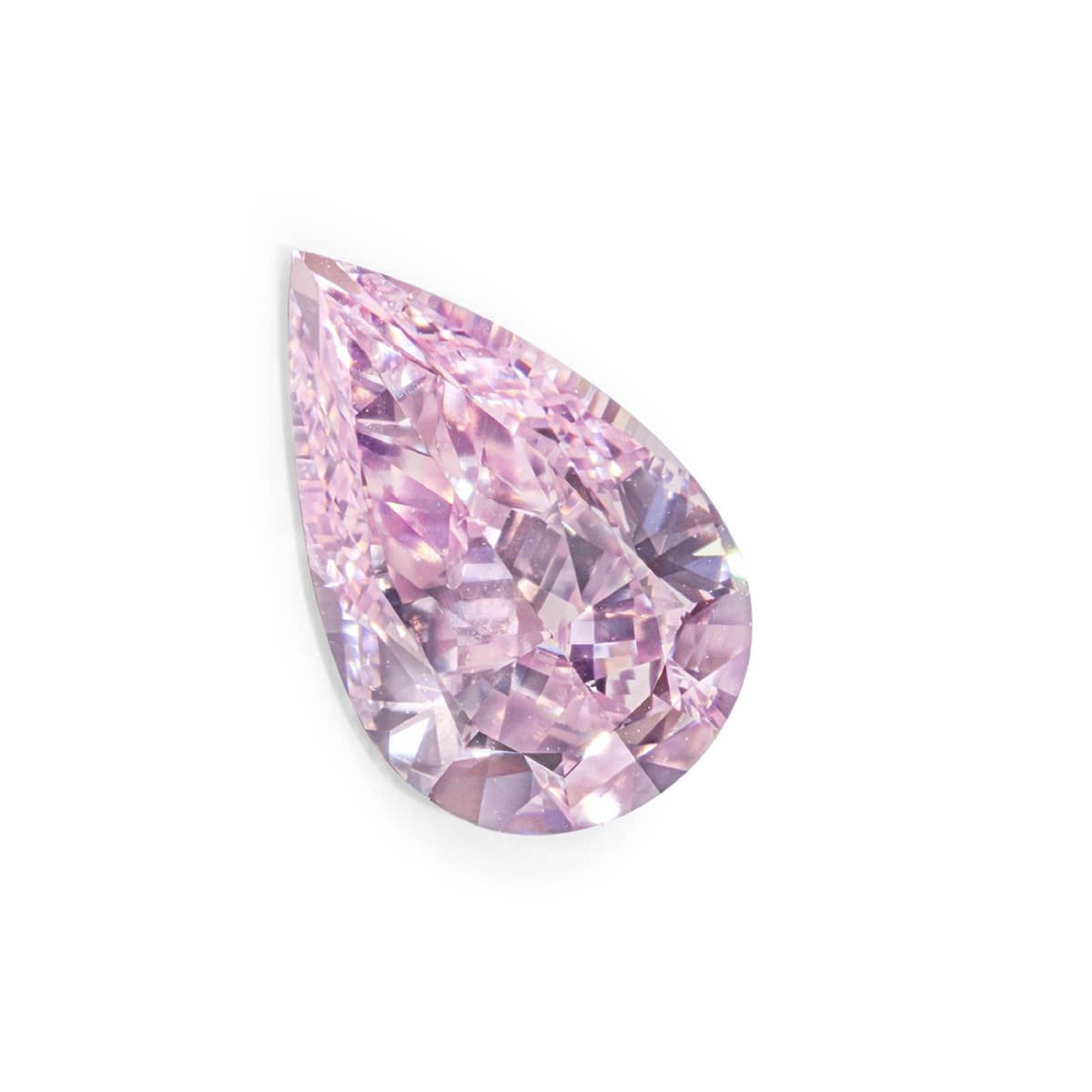 FLAWLESS GIA zertifiziert 10,96 Karat Birnenschliff Fancy Faint Pink Diamant (Moderne)