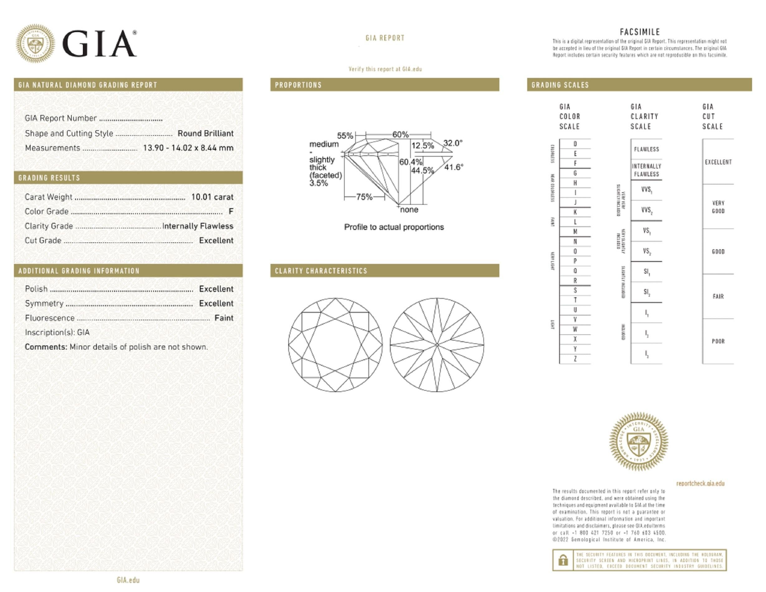 Verlobungsring mit GIA-zertifiziertem 10 Karat Platin-Diamant im runden Brillantschliff (Moderne) im Angebot