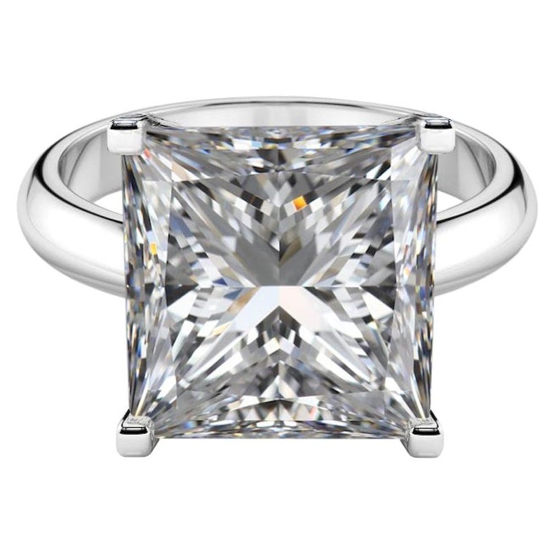 GIA Certified 10 Carat Princess Cut Diamond Ring