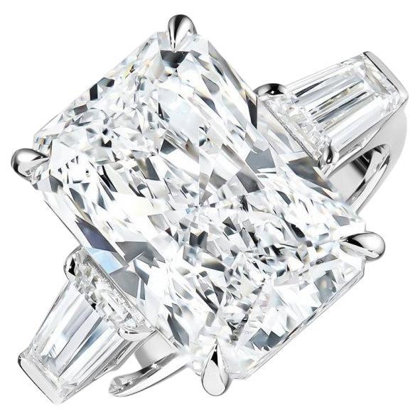 GIA Certified 10 Carat Radiant Cut Diamond Platinum Ring