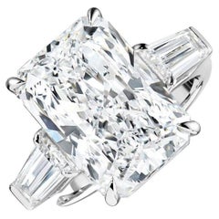 GIA Certified 10 Carat Radiant Cut Diamond Platinum Ring