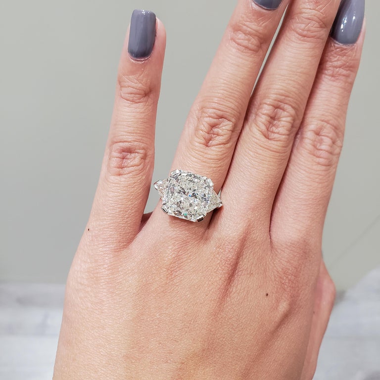 GIA Certified 10 Carat Radiant Cut Diamond Three-Stone Engagement Ring For  Sale at 1stDibs | 10 carat radiant cut diamond ring, 10 ct radiant cut diamond  ring, 10 carat diamond ring