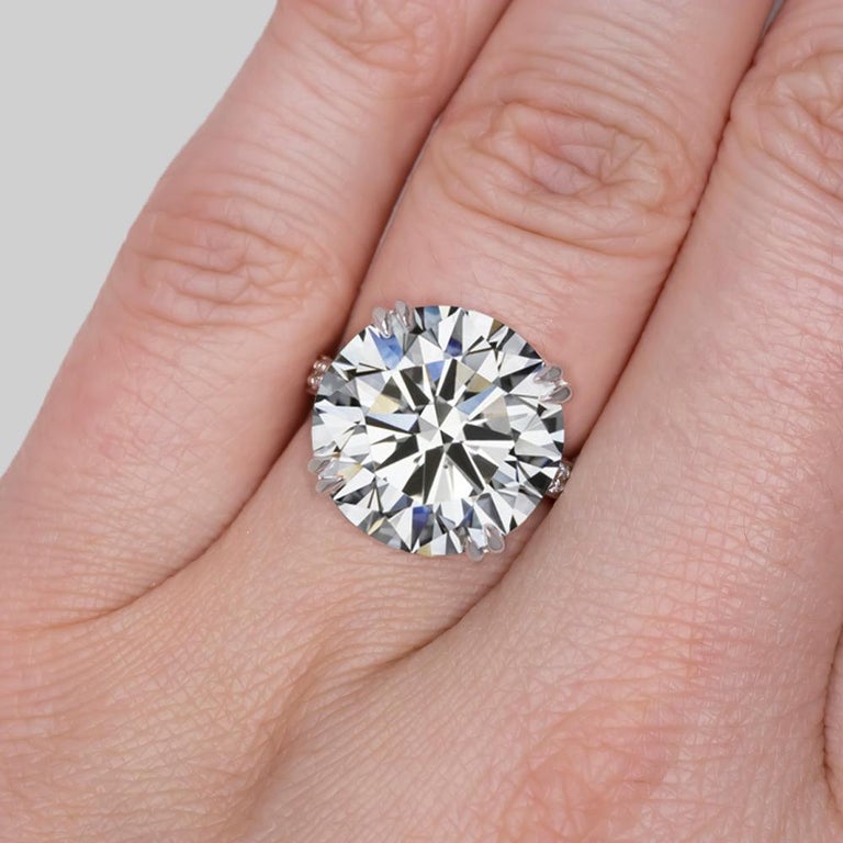 GIA Certified 10 Carat Round Brilliant Cut Diamond Platinum Ring 3X For  Sale at 1stDibs