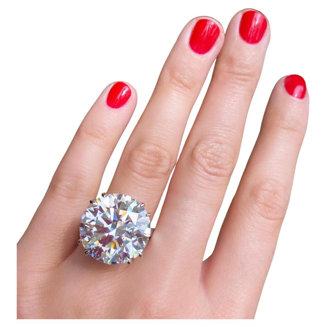 GIA Certified 10 Carat Round Brilliant Cut Diamond Platinum Ring Flawless