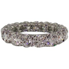 GIA Certified 10 Carat Round Brilliant Cut Eternity Band Ring
