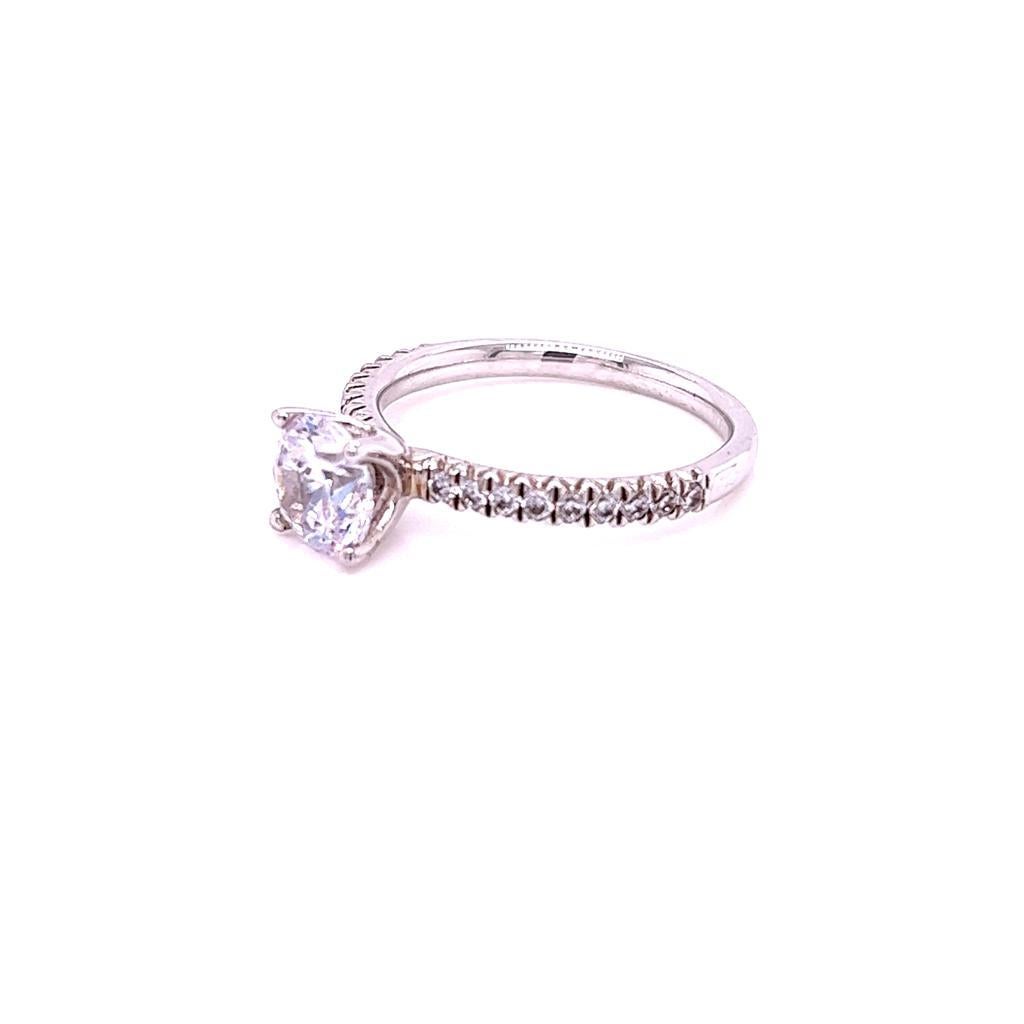 For Sale:  GIA Certified 1.0 Carat Round Brilliant Diamond Ring in Platinum 5