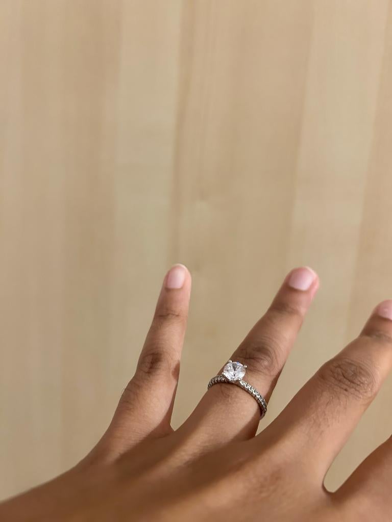 For Sale:  GIA Certified 1.0 Carat Round Brilliant Diamond Ring in Platinum 8