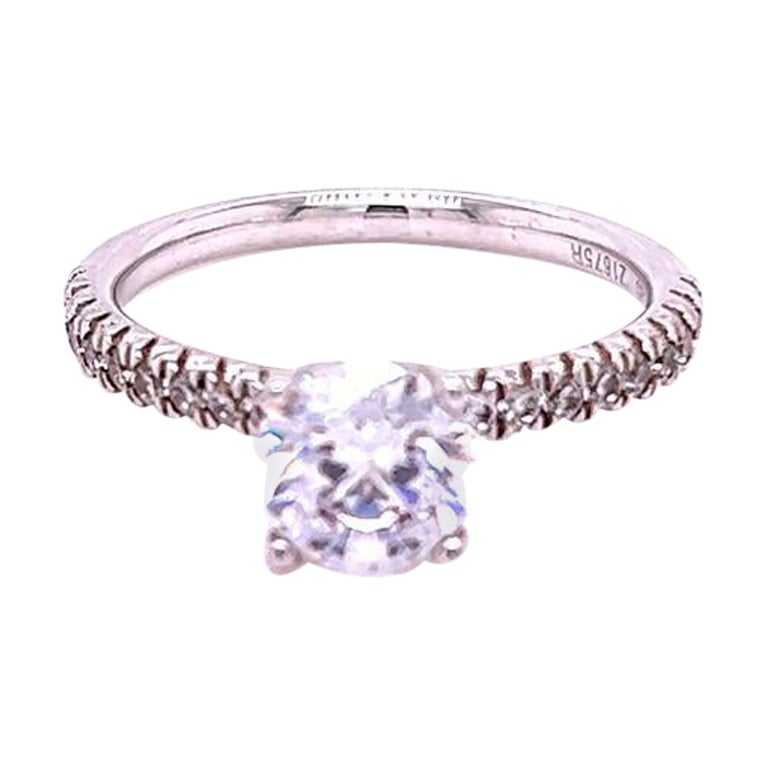 GIA-zertifizierter 1.0 Karat runder Brillant-Diamantring in Platin