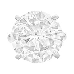 GIA Certified 10 Carat Round  Cut Diamond Engagement Platinum Ring
