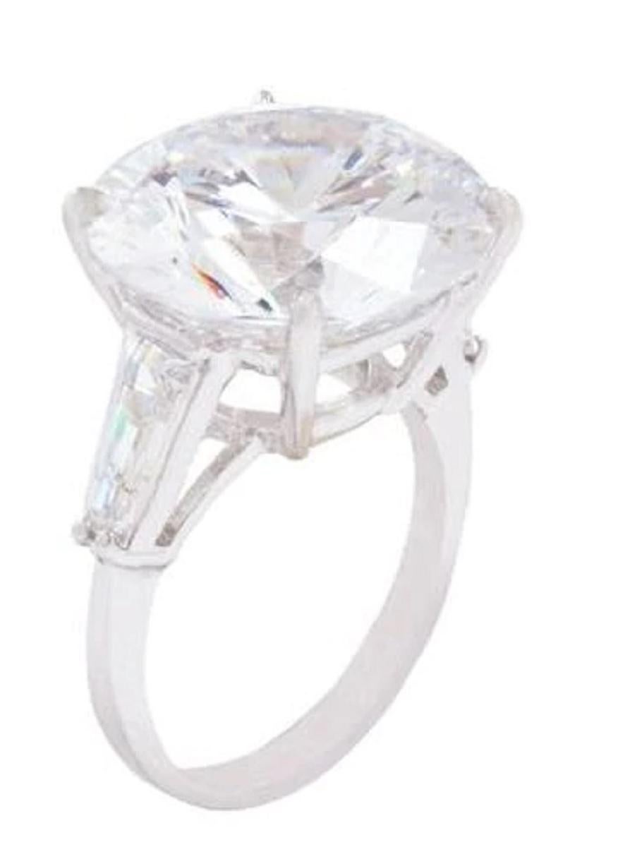 Contemporary GIA Certified 10 Carat Round Cut Diamond Ring D Color Flawless Type IIA For Sale