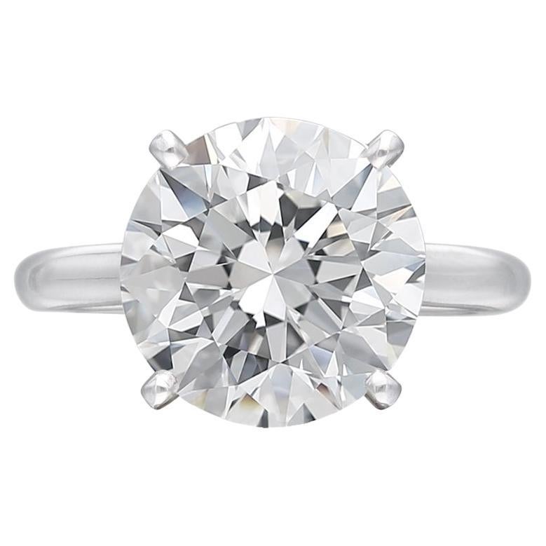 Bague solitaire en diamant de 10 carats à taille ronde, certifiée GIA, sans défaut de type IIA en vente