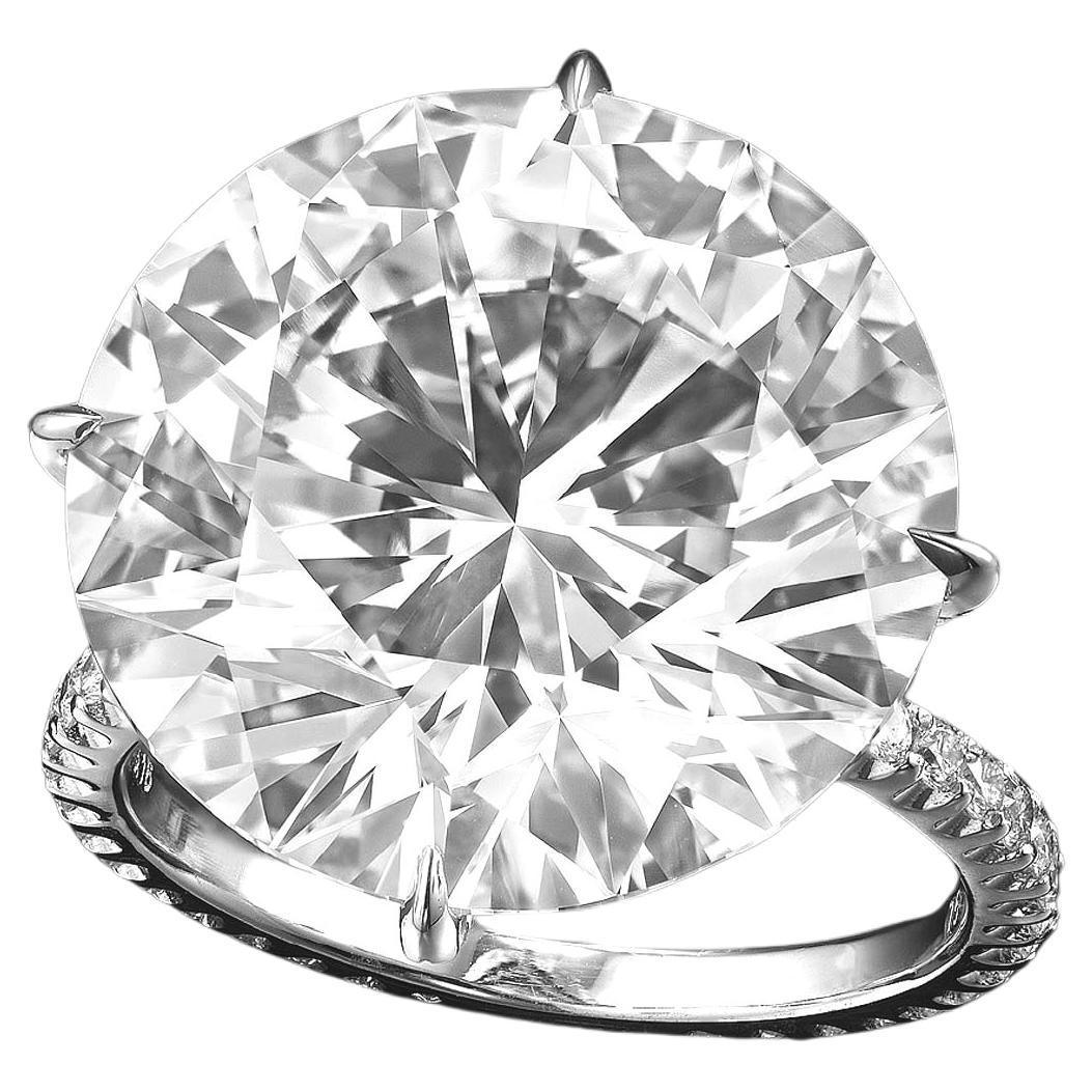 GIA Certified 10 Carat G Color Round Diamond Platinum Ring