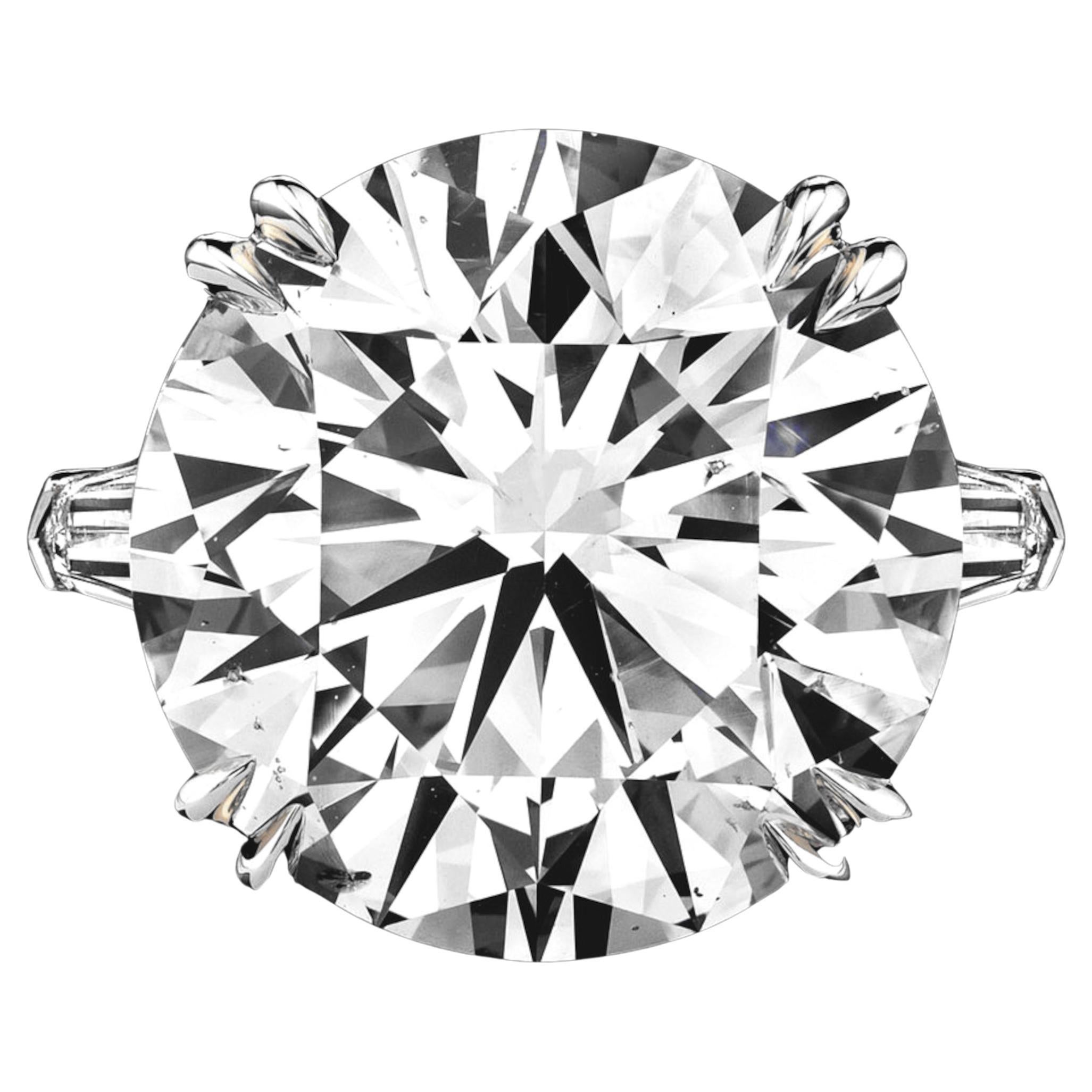 Contemporary GIA Certified 10.05 Carat Round Triple Excellent Cut Diamond in Platinum For Sale