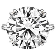 GIA Certified 10 Carat Round Triple Excellent Cut Diamond in Platinum