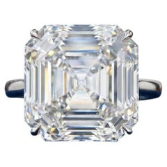 GIA Certified 10 Carat Square Emerald Cut Diamond Ring