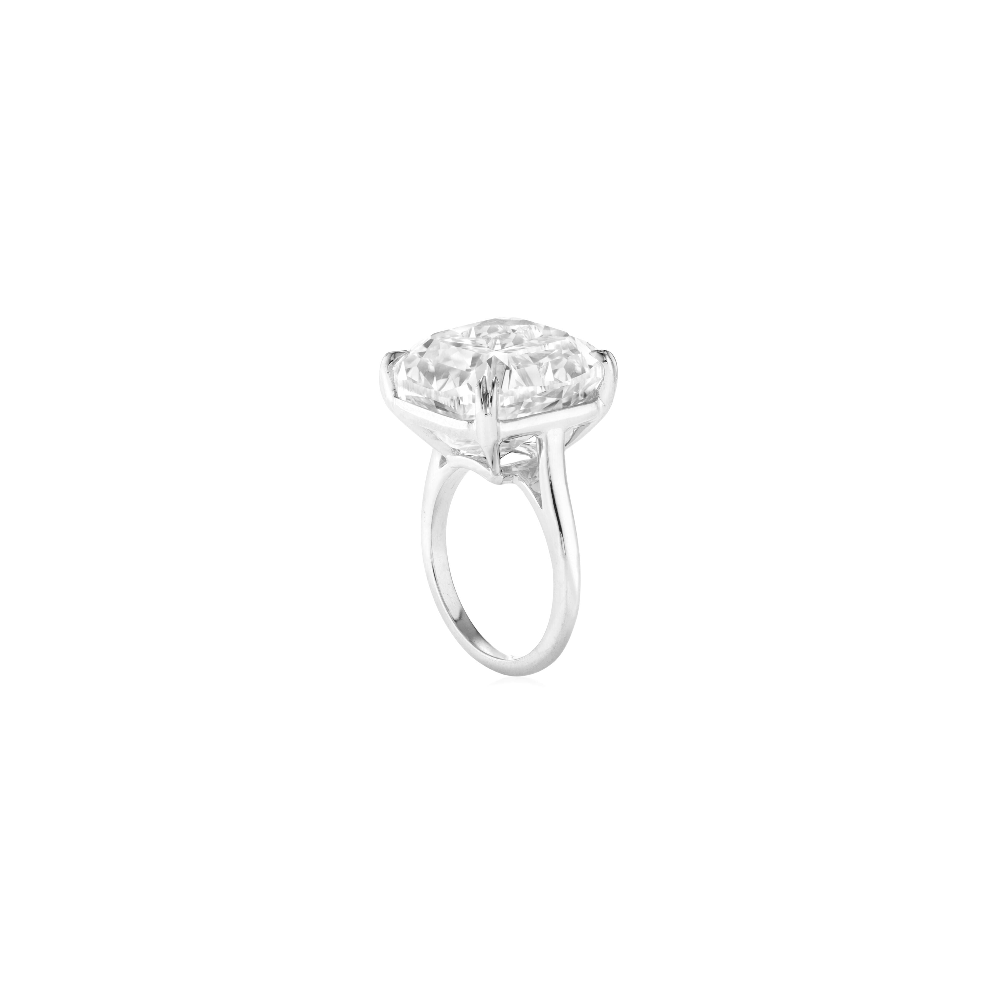 Contemporary GIA Certified 10 Ct. Cushion Diamond Platinum Engagement Ring For Sale
