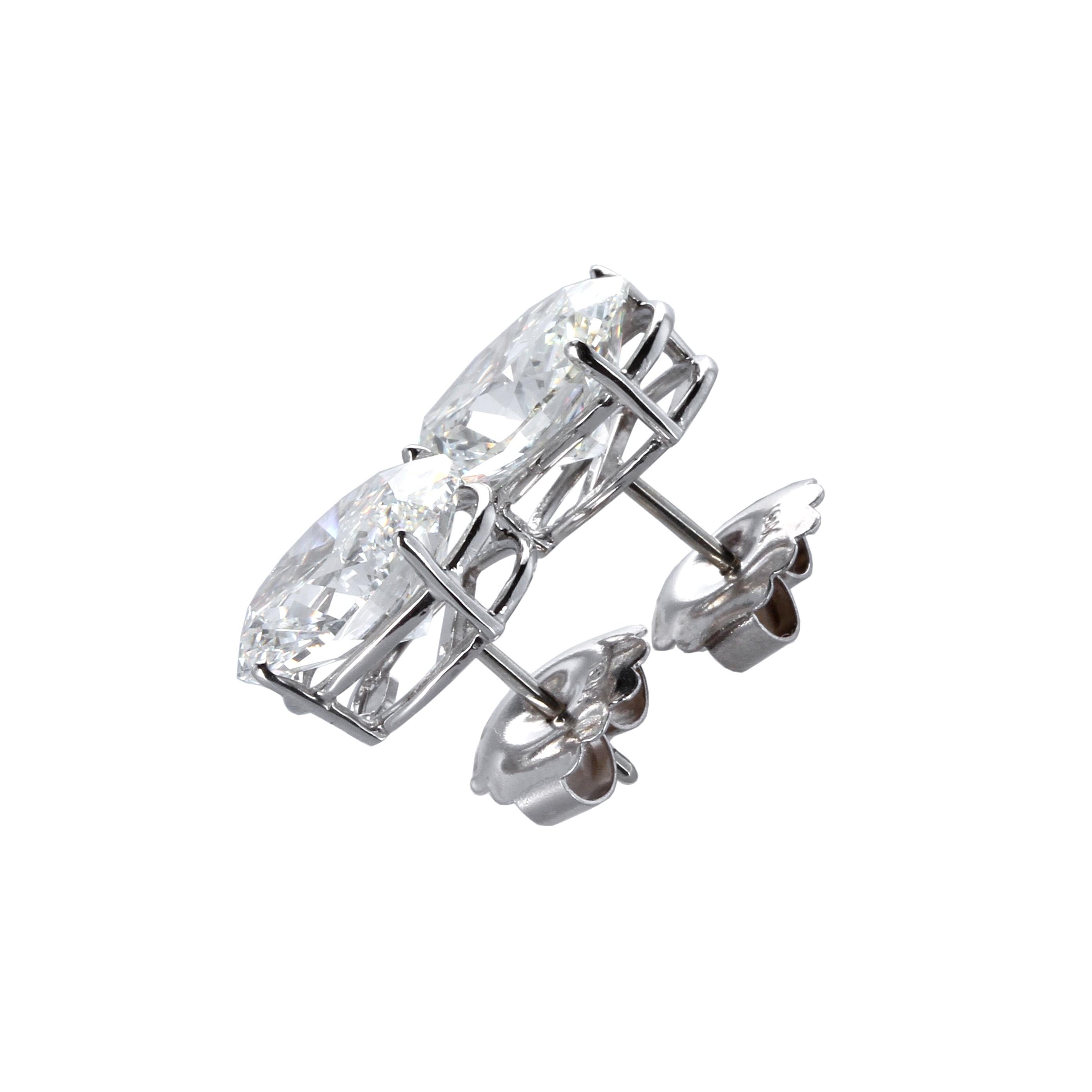 Oval Cut GIA Certified 10 Carat Oval Diamond Stud Platinum Earrings